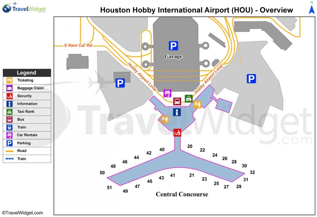 نقشه از فرودگاه هوستون