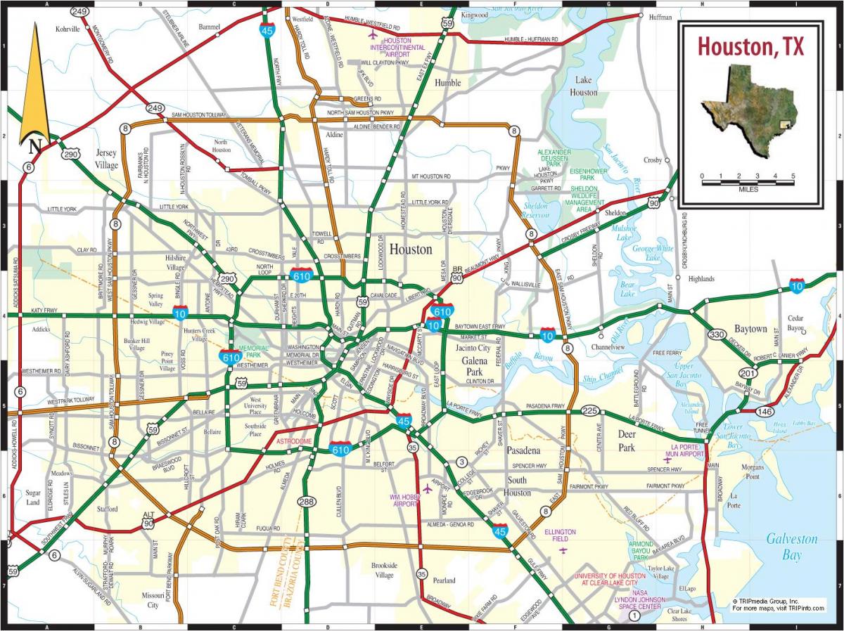 هوستون در تگزاس نقشه