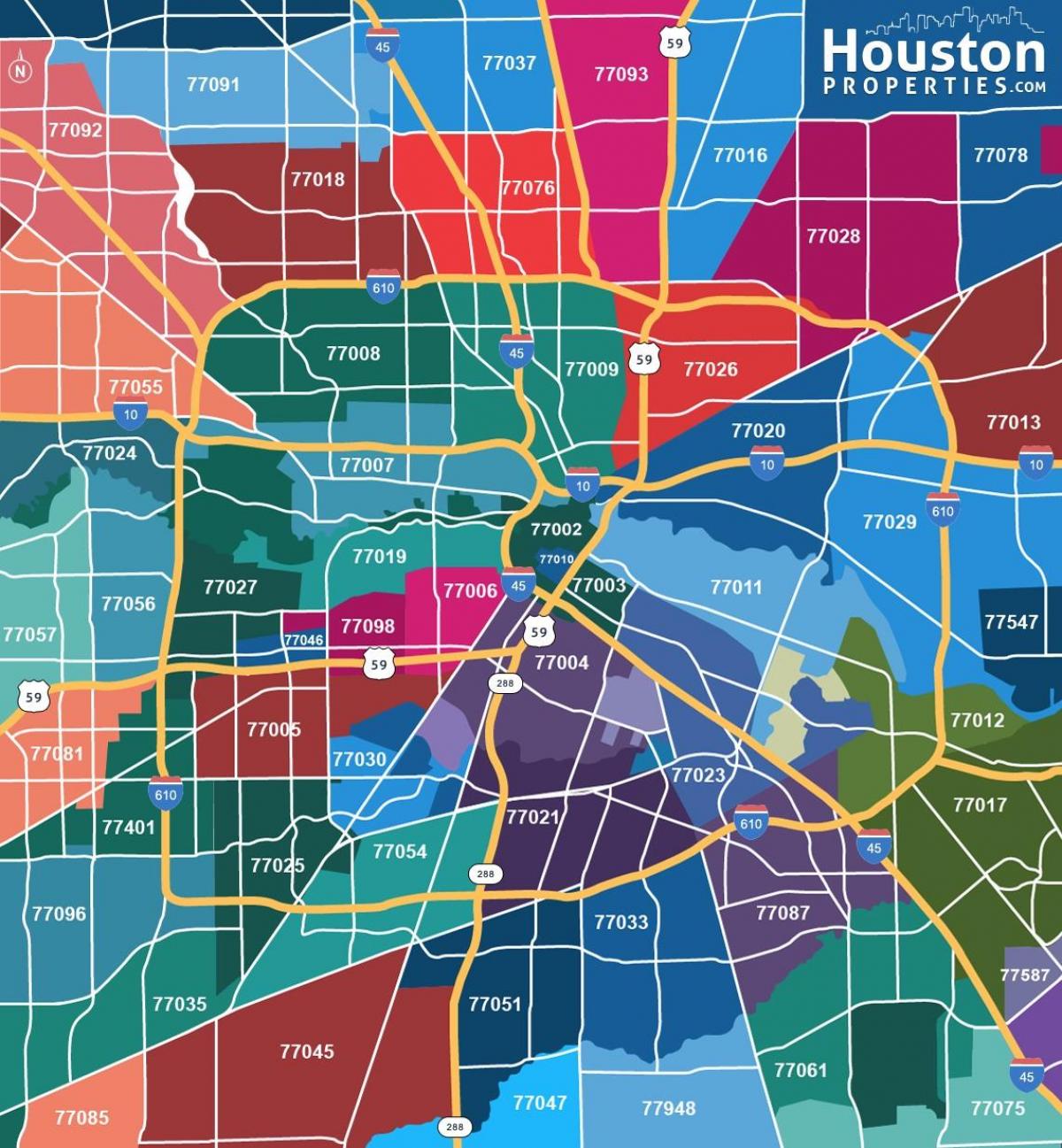 نقشه حومه شهر هوستون
