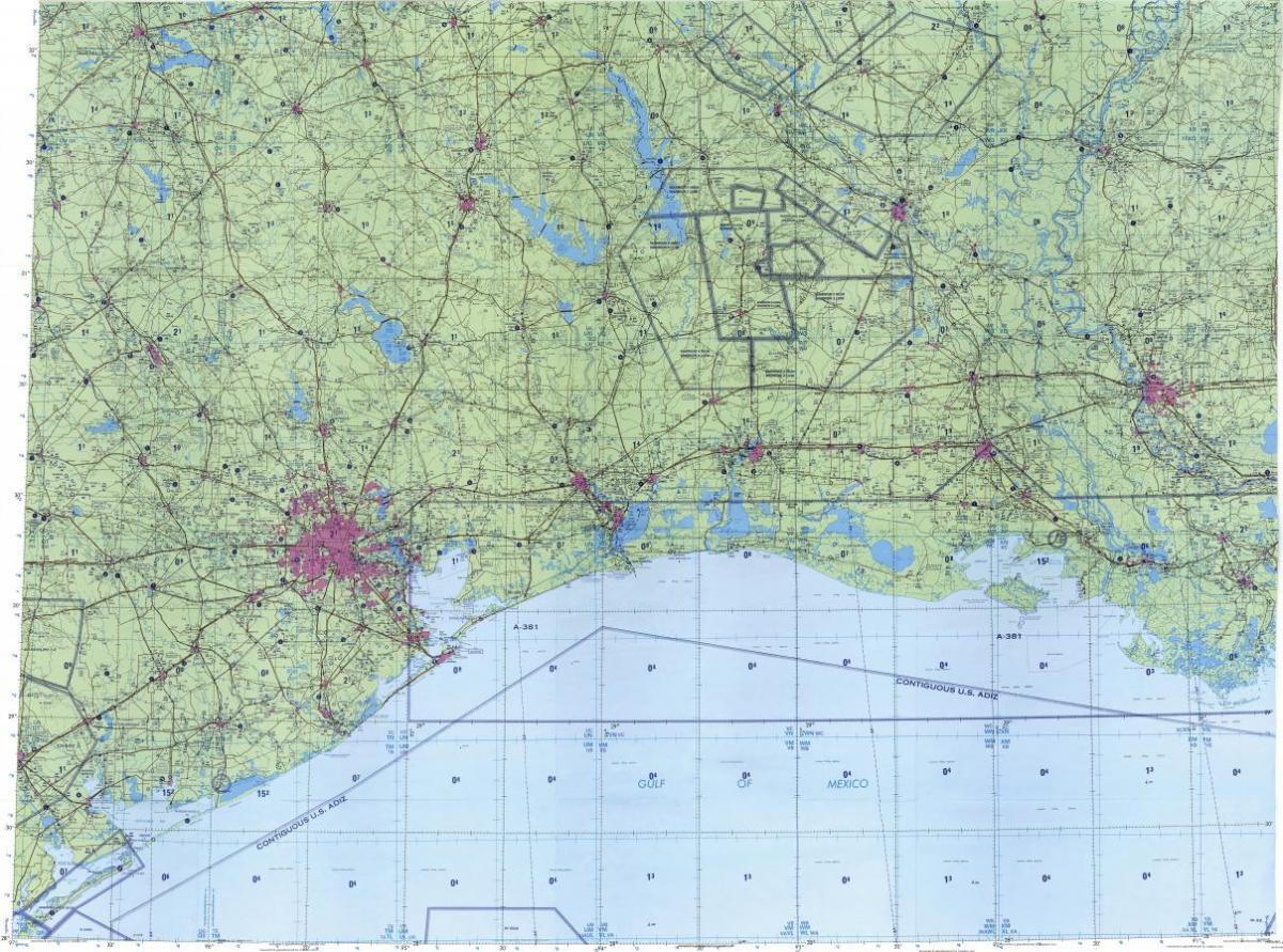 نقشه توپوگرافی از هوستون