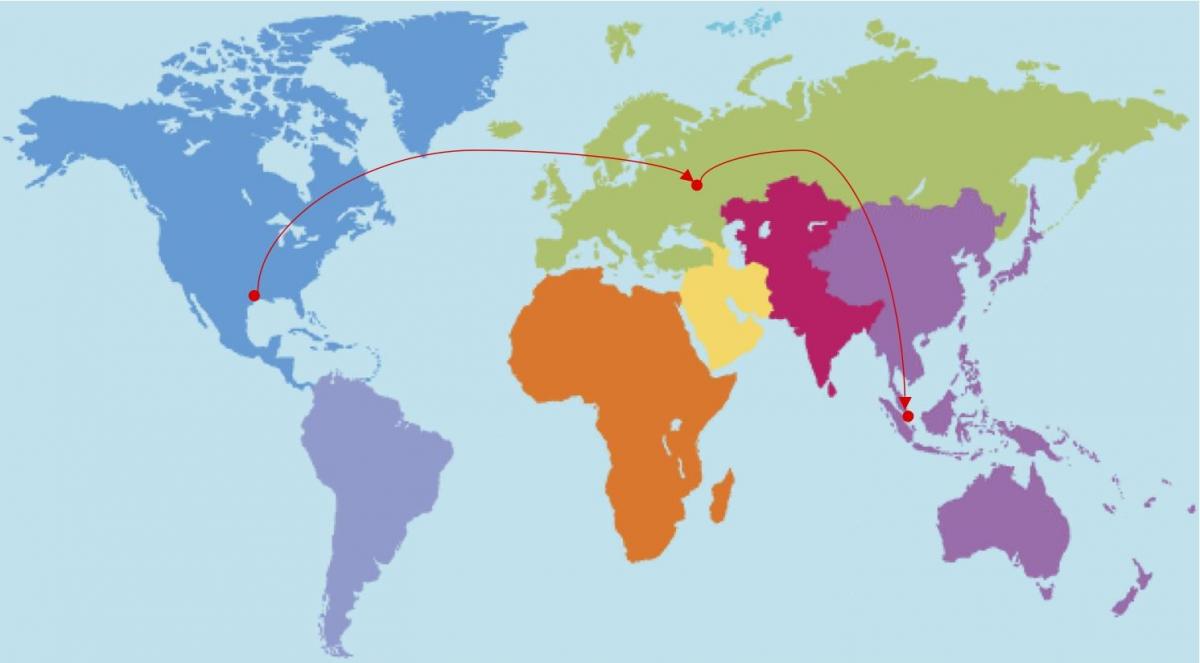هوستون در نقشه جهان