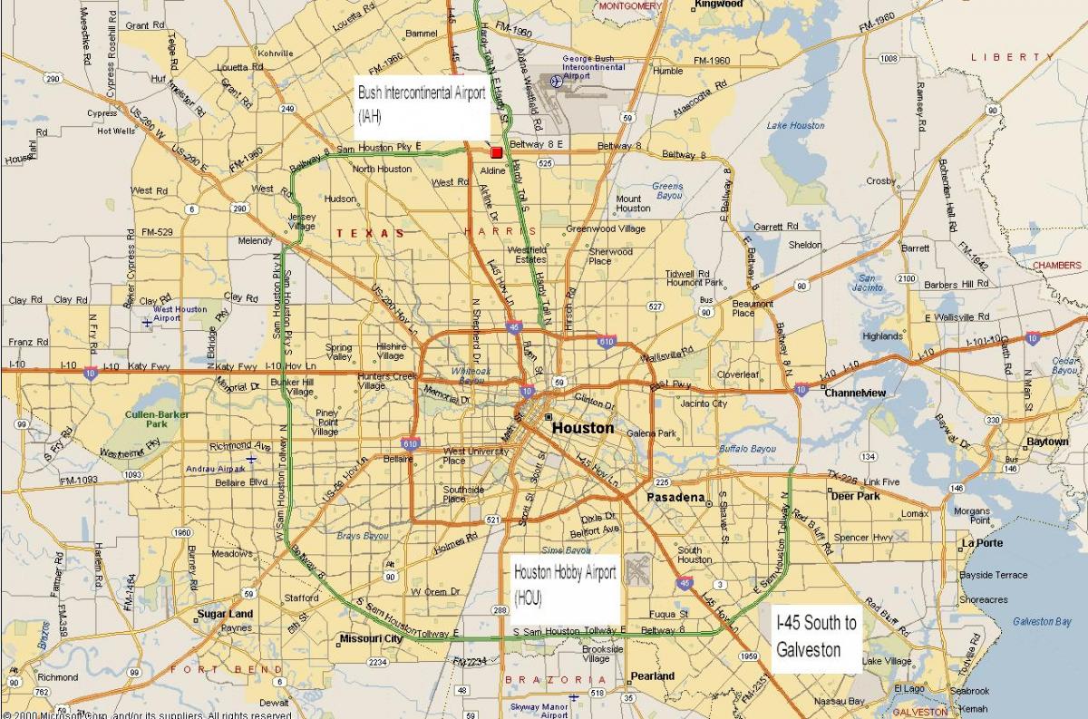 نقشه مترو هوستون منطقه
