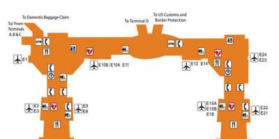هوستون ترمینال فرودگاه e نقشه